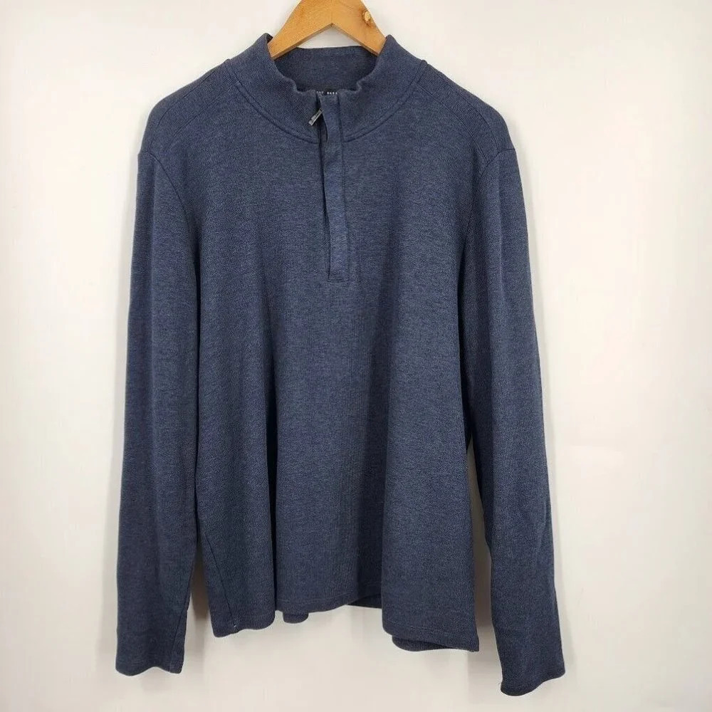Robert Barakett Men's Dante‎ Half Zip Pullover Sweater Blue Size XL